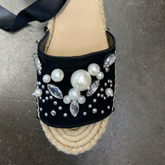 Guess Satin Razzle Embellished Lace Up Espandrille - Picture 3 of 7